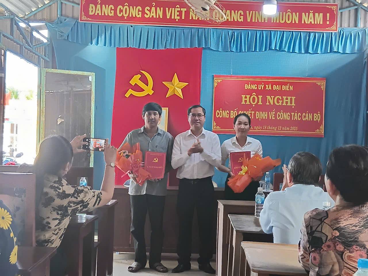 ĐẢNG ỦY XÃ ĐẠI ĐIỀN TỔ CHỨC HỘI NGHỊ CÔNG BỐ CÁC QUYẾT ĐỊNH VỀ CÔNG TÁC CÁN BỘ