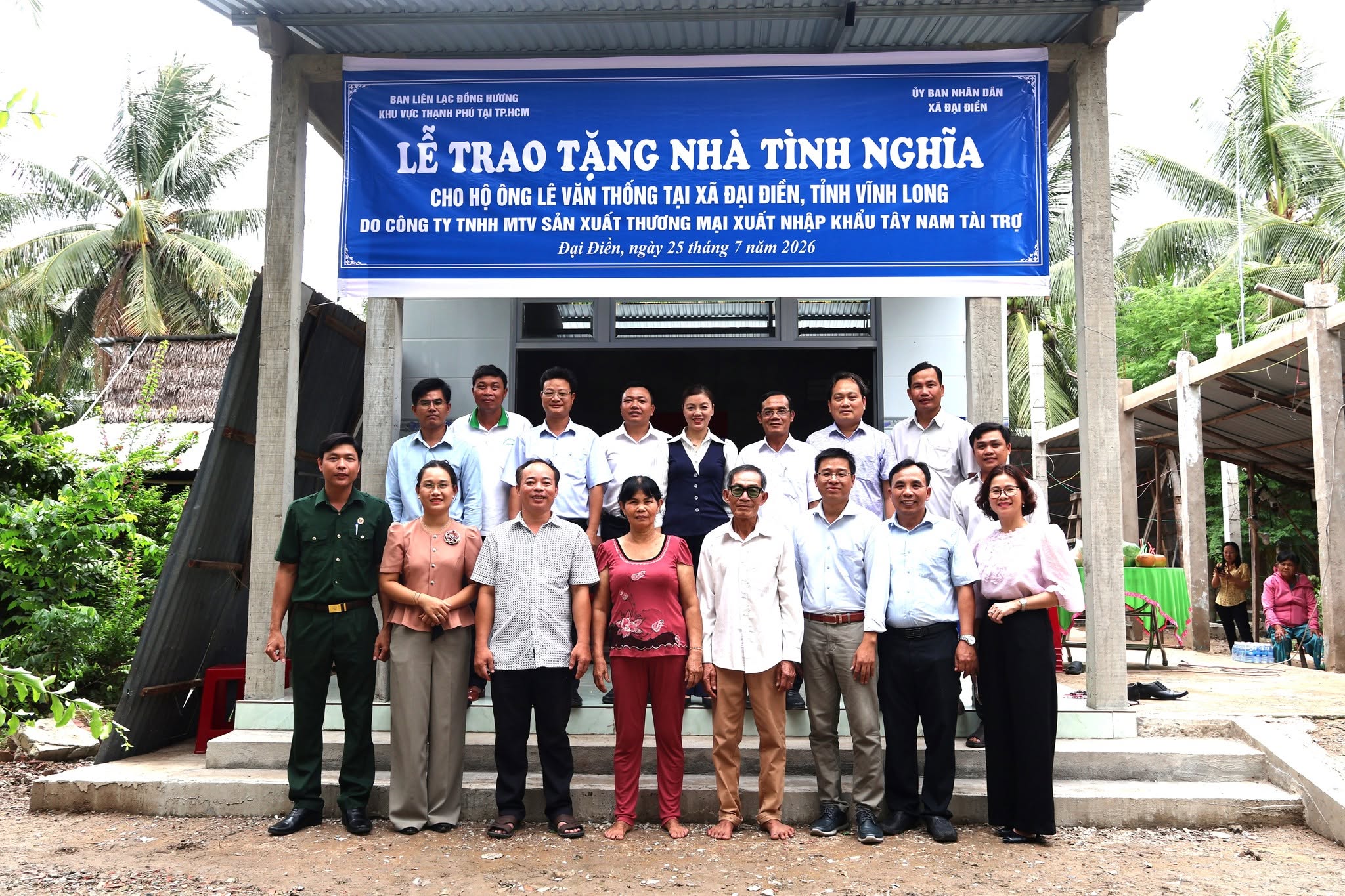 Xã Đại Điền tổ chức lễ trao tặng nhà tình nghĩa cho ông Lê Văn Thống, ấp Xương Long