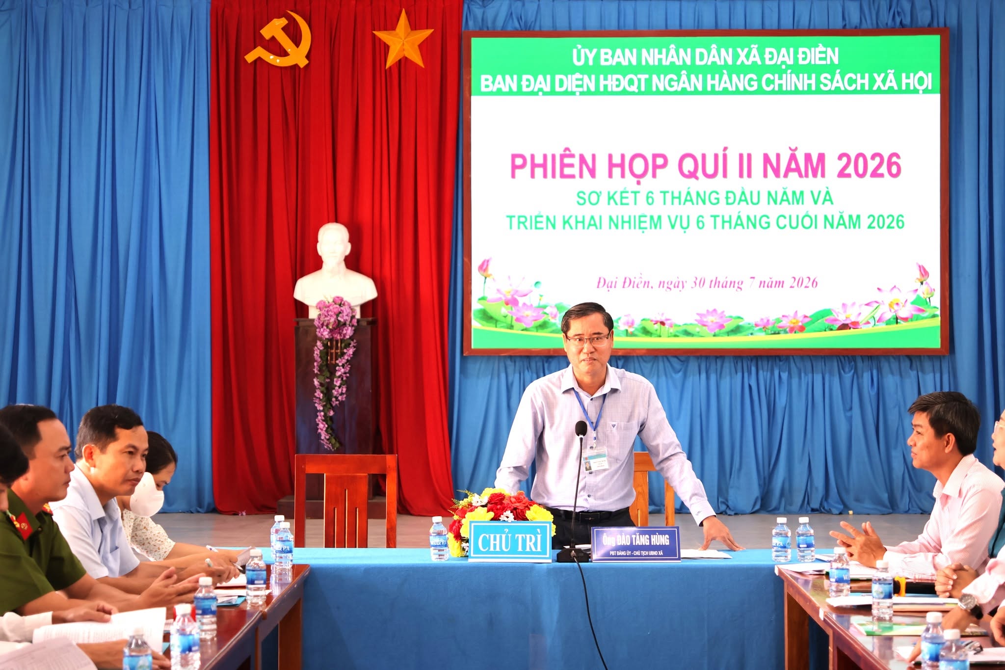 Ban đại diện Hội đồng quản trị Ngân hàng Chính sách xã hội xã Đại Điền tổ chức hội nghị sơ kết hoạt động quý II năm 2026