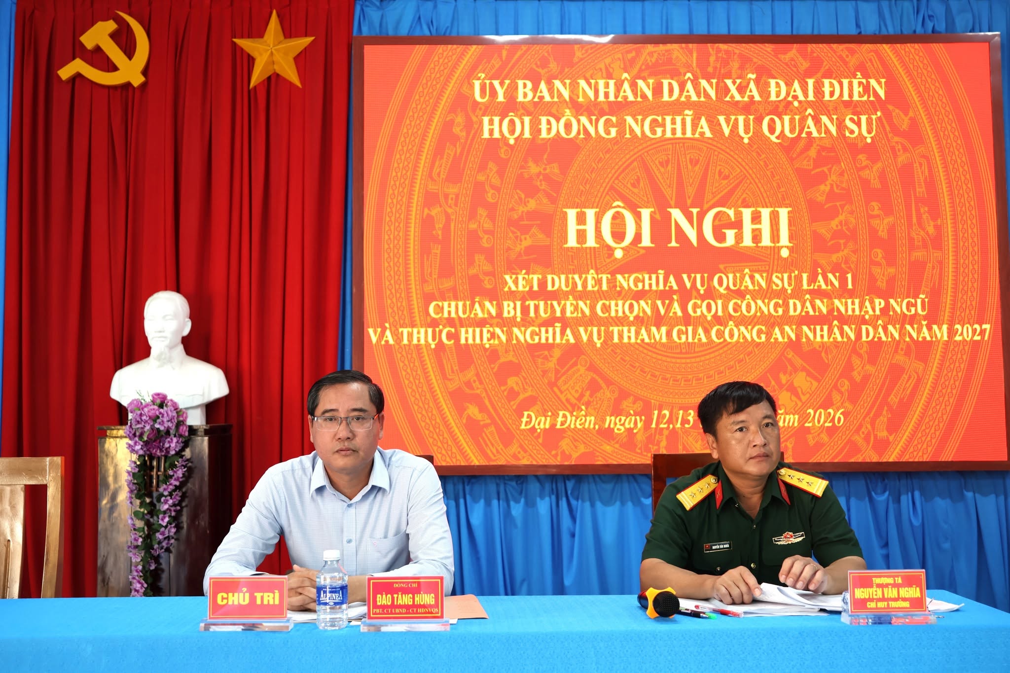 Xã Đại Điền tổ chức xét duyệt nghĩa vụ quân sự lần 1 chuẩn bị tuyển chọn và gọi công dân nhập ngũ và thực hiện nghĩa vụ tham gia Công an nhân dân năm 2027