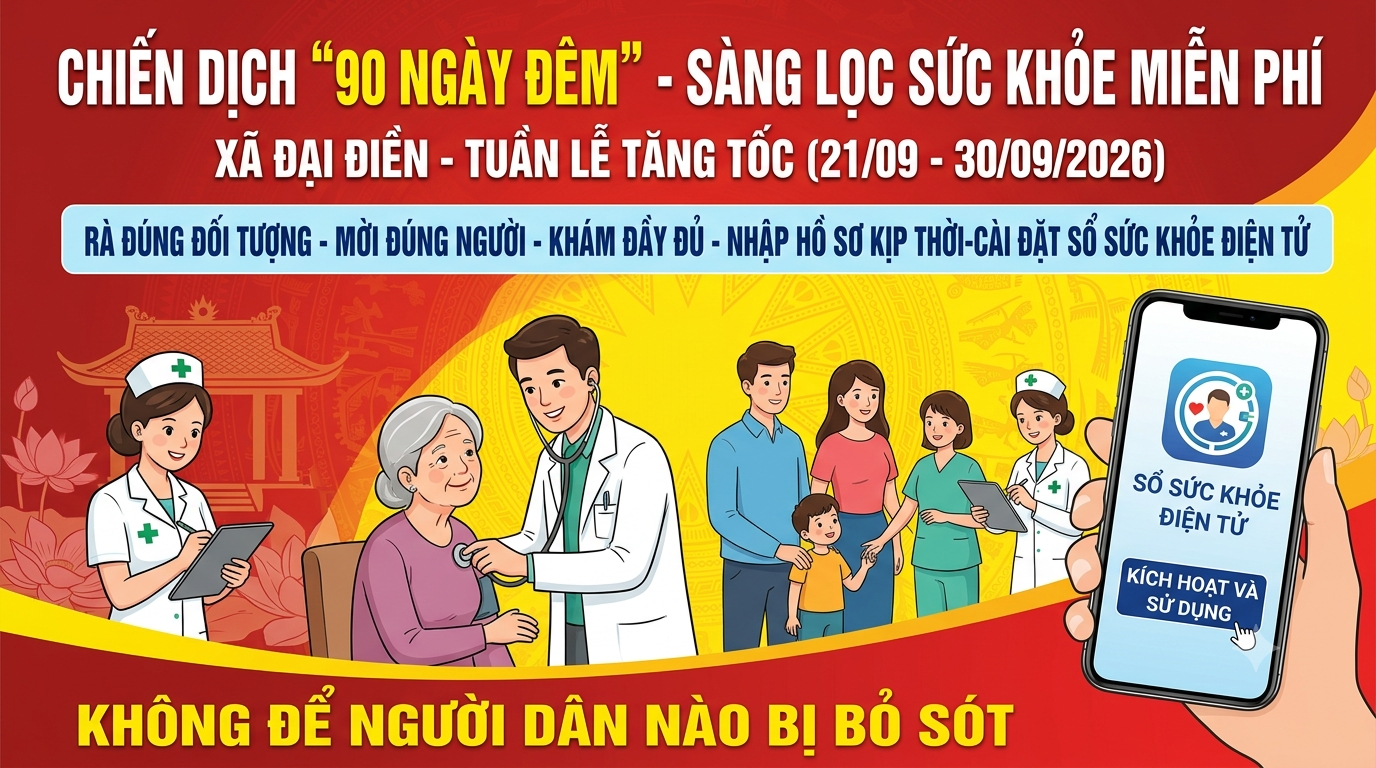 Đại Điền tăng tốc thực hiện chiến dịch "90 ngày đêm" sàng lọc sức khỏe miễn phí - không để người dân nào bị bỏ sót