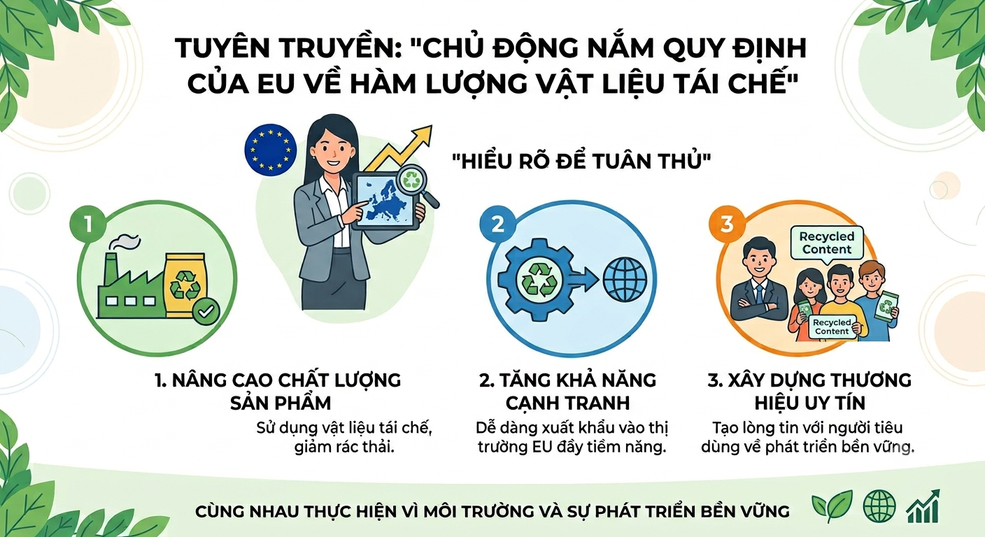 Chủ động nắm bắt quy định của EU về hàm lượng vật liệu tái chế trong pin